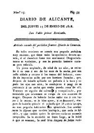 Diario de Alicante. Núm. 15, 15 de enero de 1818 | Biblioteca Virtual Miguel de Cervantes