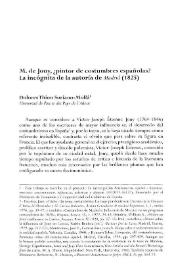 M. de Jouy, ¿pintor de costumbres españolas? La incógnita de la autoría de "Madrid" (1825) / Dolores Thion Soriano-Mollá | Biblioteca Virtual Miguel de Cervantes