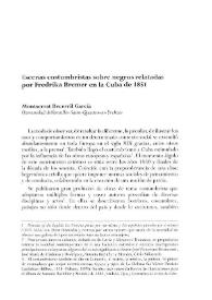 Escenas costumbristas sobre negros relatadas por Fredrika Bremer en la Cuba de 1851 / Montserrat Becerril García | Biblioteca Virtual Miguel de Cervantes