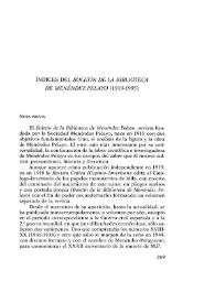 Índices del "Boletín de la Biblioteca de Menéndez y Pelayo" (1919-1995) / Andrés del Rey Sayagués | Biblioteca Virtual Miguel de Cervantes