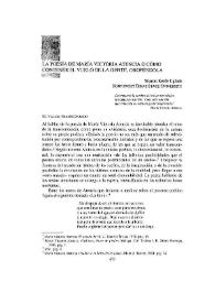 La poesía de María Victoria Atencia o cómo contener el vuelo de la gentil oropéndola / Sharon Keefe Ugalde | Biblioteca Virtual Miguel de Cervantes