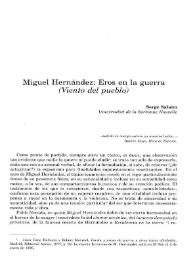 Miguel Hernández: Eros en la guerra ("Viento del pueblo") / Serge Salaün | Biblioteca Virtual Miguel de Cervantes