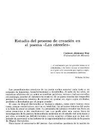 Estudio del proceso de creación en el poema "Las cárceles" / Carmen Alemany Bay | Biblioteca Virtual Miguel de Cervantes