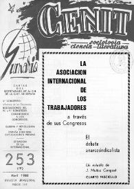 Cenit : Revista de Sociología, Ciencia y Literatura. Año XXXVIII, núm. 253, abril 1988 | Biblioteca Virtual Miguel de Cervantes