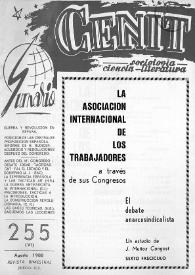 Cenit : Revista de Sociología, Ciencia y Literatura. Año XXXVIII, núm. 255, agosto 1988 | Biblioteca Virtual Miguel de Cervantes