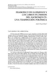 Francisco de Gurmendi y los libros plúmbeos del Sacromonte: una traducción polémica / María Isabel LLopis Mena | Biblioteca Virtual Miguel de Cervantes