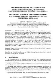 Los Estados Unidos en las culturas constitucionales del liberalismo postrevolucionario español (1834-1848)  / Rodrigo Escribano Roca | Biblioteca Virtual Miguel de Cervantes