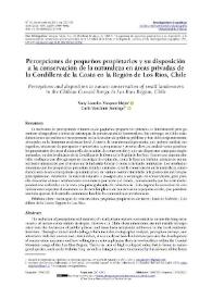 Percepciones de pequeños propietarios y su disposición a la conservación de la naturaleza en áreas privadas de la Cordillera de la Costa en la Región de Los Ríos, Chile  / Yany Lourdes Vásquez Mejía y Carla Marchant Santiago | Biblioteca Virtual Miguel de Cervantes