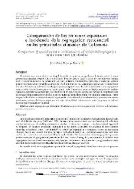 Comparación de los patrones espaciales e incidencia de la segregación residencial en las principales ciudades de Colombia  / José Mario Mayorga Henao | Biblioteca Virtual Miguel de Cervantes