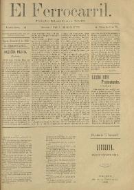 El Ferrocarril : periódico independiente y liberal. Cuarta época, tomo I, núm. 70, 1 de septiembre de 1898 | Biblioteca Virtual Miguel de Cervantes