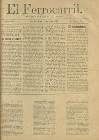 El Ferrocarril : periódico independiente y liberal. Cuarta época, tomo I, núm. 72, 8 de septiembre de 1898 | Biblioteca Virtual Miguel de Cervantes