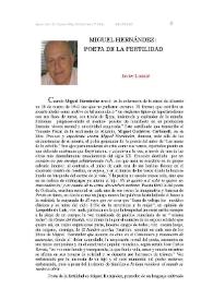 Miguel Hernández: poeta de la fertilidad / Javier Lostalé | Biblioteca Virtual Miguel de Cervantes