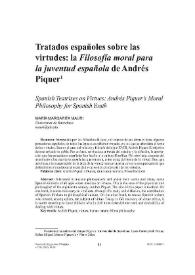 Tratados españoles sobre las virtudes: la "Filosofía moral para la juventud española" de Andrés Piquer


 / María Margarita Mauri | Biblioteca Virtual Miguel de Cervantes