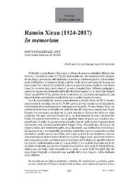 Ramón Xirau (1924-2017). "In memoriam" / Marta Nogueroles Jové | Biblioteca Virtual Miguel de Cervantes