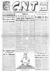 CNT : Boletín Interior del Movimiento Libertario Español en Francia. Segunda época, núm. 52, 4 de abril de 1946 | Biblioteca Virtual Miguel de Cervantes