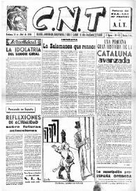 CNT : Boletín Interior del Movimiento Libertario Español en Francia. Segunda época, núm. 53, 11 de abril de 1946 | Biblioteca Virtual Miguel de Cervantes