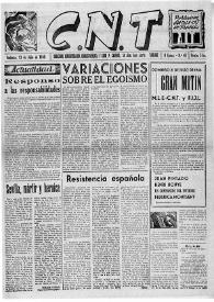 CNT : Boletín Interior del Movimiento Libertario Español en Francia. Segunda época, núm. 67, 13 de julio de 1946 | Biblioteca Virtual Miguel de Cervantes