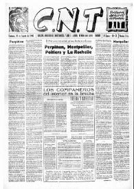 CNT : Boletín Interior del Movimiento Libertario Español en Francia. Segunda época, núm. 71, 10 de agosto de 1946 | Biblioteca Virtual Miguel de Cervantes