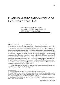 El asentamiento tardoantiguo de la dehesa de Casillas / José Antonio Ramos Rubio ; Óscar de San Macario Sánchez ; Francisco López Muñoz | Biblioteca Virtual Miguel de Cervantes