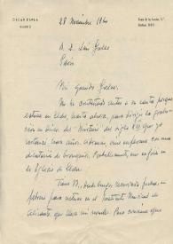 Carta manuscrita de Esplá, Óscar a Luis Galve. 1960-11-28 | Biblioteca Virtual Miguel de Cervantes