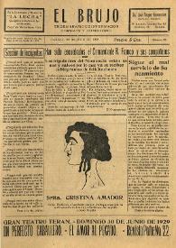 El Brujo. Trisemanario de información, combate y humorismo. Núm. 25, 29 de junio de 1929 | Biblioteca Virtual Miguel de Cervantes