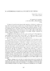 D. Antonio Machado y la maldición en poesía / Manuel Ruiz Amezcua | Biblioteca Virtual Miguel de Cervantes