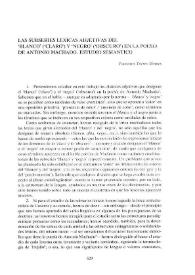 Las subseries léxicas adjetivas del "blanco" ("claro") y "negro" ("obscuro") en la poesía de Antonio Machado. Estudio semántico / Francisco Torres Montes | Biblioteca Virtual Miguel de Cervantes