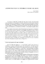 Antonio Machado: el imposible confort del signo / Serge Salaün | Biblioteca Virtual Miguel de Cervantes