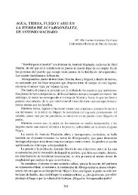 Agua, tierra, fuego y aire en "La tierra de Alvargonzález", de Antonio Machado / M.ª Do Carmo Cardoso da Costa | Biblioteca Virtual Miguel de Cervantes