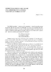 Estructura poética del dolor: una aproximación al poema "Allá en las tierras altas" / Miguel J. Pérez | Biblioteca Virtual Miguel de Cervantes