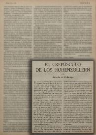 El crepúsculo de los Hohenzollern / Salvador de Madariaga | Biblioteca Virtual Miguel de Cervantes