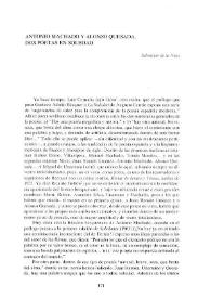 Antonio Machado y Alonso Quesada, dos poetas en soledad / Sebastián de la Nuez | Biblioteca Virtual Miguel de Cervantes