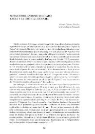 Notas sobre Antonio Machado, Baeza y la crítica literaria / Manuel Cáceres Sánchez | Biblioteca Virtual Miguel de Cervantes