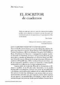 El escritor de cuadernos / por Malva Flores | Biblioteca Virtual Miguel de Cervantes