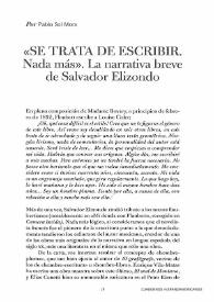 "Se trata de escribir. Nada más". La narrativa breve de Salvador Elizondo / por Pablo Sol Mora | Biblioteca Virtual Miguel de Cervantes