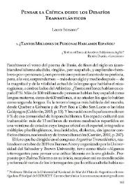 Pensar la crítica desde los desafíos transatlánticos / Laura Scarano | Biblioteca Virtual Miguel de Cervantes