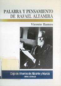 Palabra y pensamiento de Rafael Altamira / Vicente Ramos | Biblioteca Virtual Miguel de Cervantes