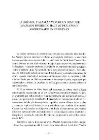 La errante y azarosa vida de un busto de Machado prohibido hace quince años y arrinconado en un desván  / Inmaculada de la Fuente | Biblioteca Virtual Miguel de Cervantes