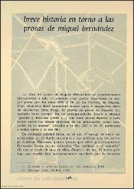 Breve historia en torno a las prosas de Miguel Hernández / María de Gracia Ifach | Biblioteca Virtual Miguel de Cervantes