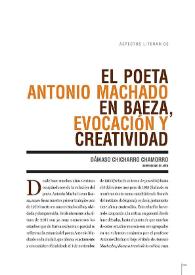 El poeta Antonio Machado en Baeza, evocación y creatividad / Dámaso Chicharro Chamorro | Biblioteca Virtual Miguel de Cervantes