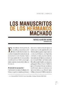 Los manuscritos de los Hermanos Machado / Rafael Alarcón Sierra | Biblioteca Virtual Miguel de Cervantes