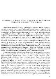 Intorno alle prose edite e inedite di Antonio Machado nei manoscritti di Burgos / Gaetano Chiappini | Biblioteca Virtual Miguel de Cervantes