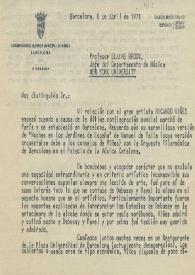 Original mecanografiado de Pich Santasusana, Juan a Brody, Elaine. 1971-04-08 | Biblioteca Virtual Miguel de Cervantes