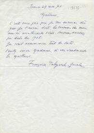 Original manuscrito de Talayrach-Guinle, Françoise a Brody, Elaine. 1971-05-29 | Biblioteca Virtual Miguel de Cervantes