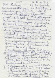 Original manuscrito de Viñes Soto, Elvira a Brody, Elaine. 1973-01-21 | Biblioteca Virtual Miguel de Cervantes