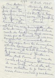 Original manuscrito de Viñes Soto, Elvira a Brody, Elaine. 1975-04-15 | Biblioteca Virtual Miguel de Cervantes