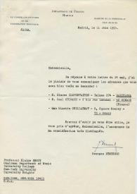 Original mecanografiado de Demerson, Georges a Brody, Elaine. 1971-06-11 | Biblioteca Virtual Miguel de Cervantes