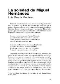 La soledad de Miguel Hernández / Luis García Montero | Biblioteca Virtual Miguel de Cervantes