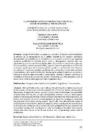 La interpretación como práctica textual: entre semiótica y psicoanálisis / Manuel Canga Sosa y Tecla González Hortigüela | Biblioteca Virtual Miguel de Cervantes