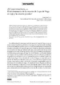 "Si Lope resucitara…". El tricentenario de la muerte de Lope de Vega en 1935 y la "nueva poesía" / Juan José Lanz | Biblioteca Virtual Miguel de Cervantes